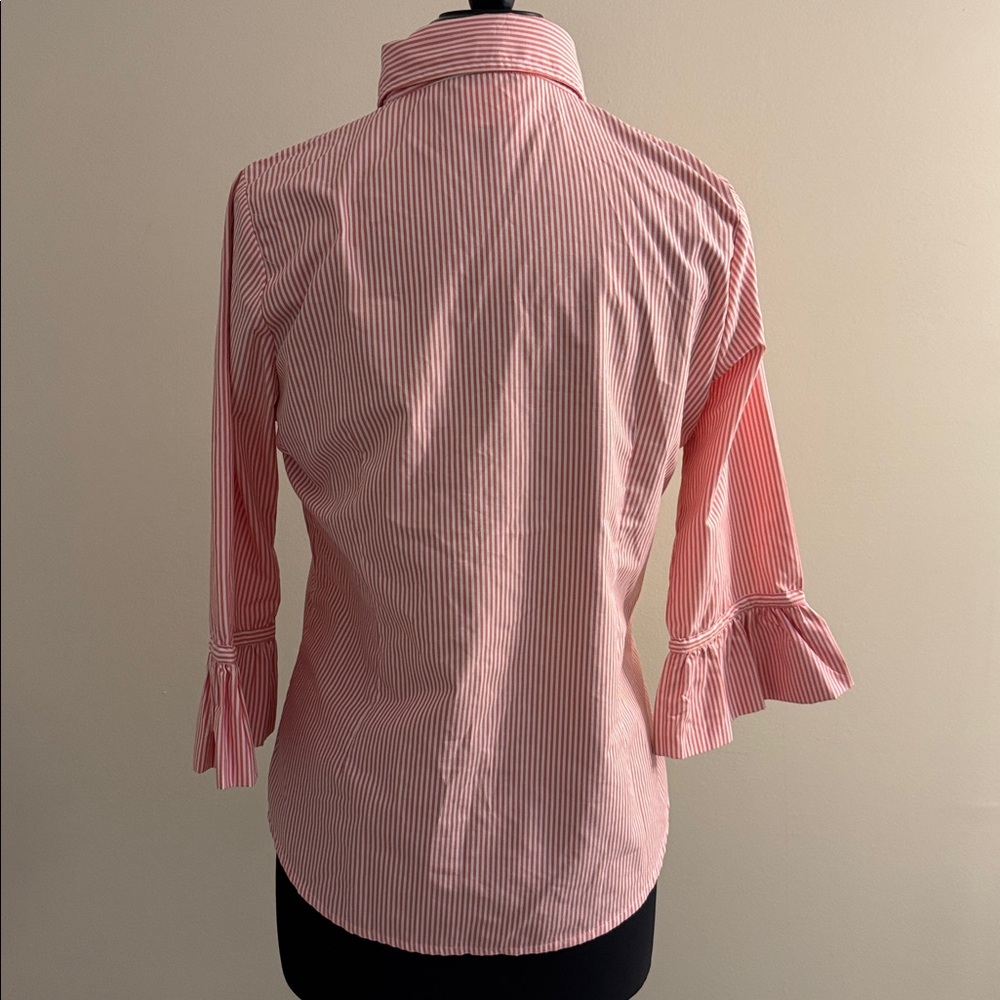 Gretchen Scott Designs Priss Brooks Blouse - Stripe in Tangerine EUC Size M - Picture 7 of 9